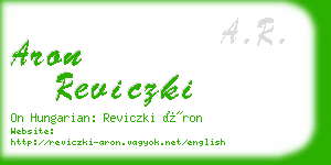 aron reviczki business card